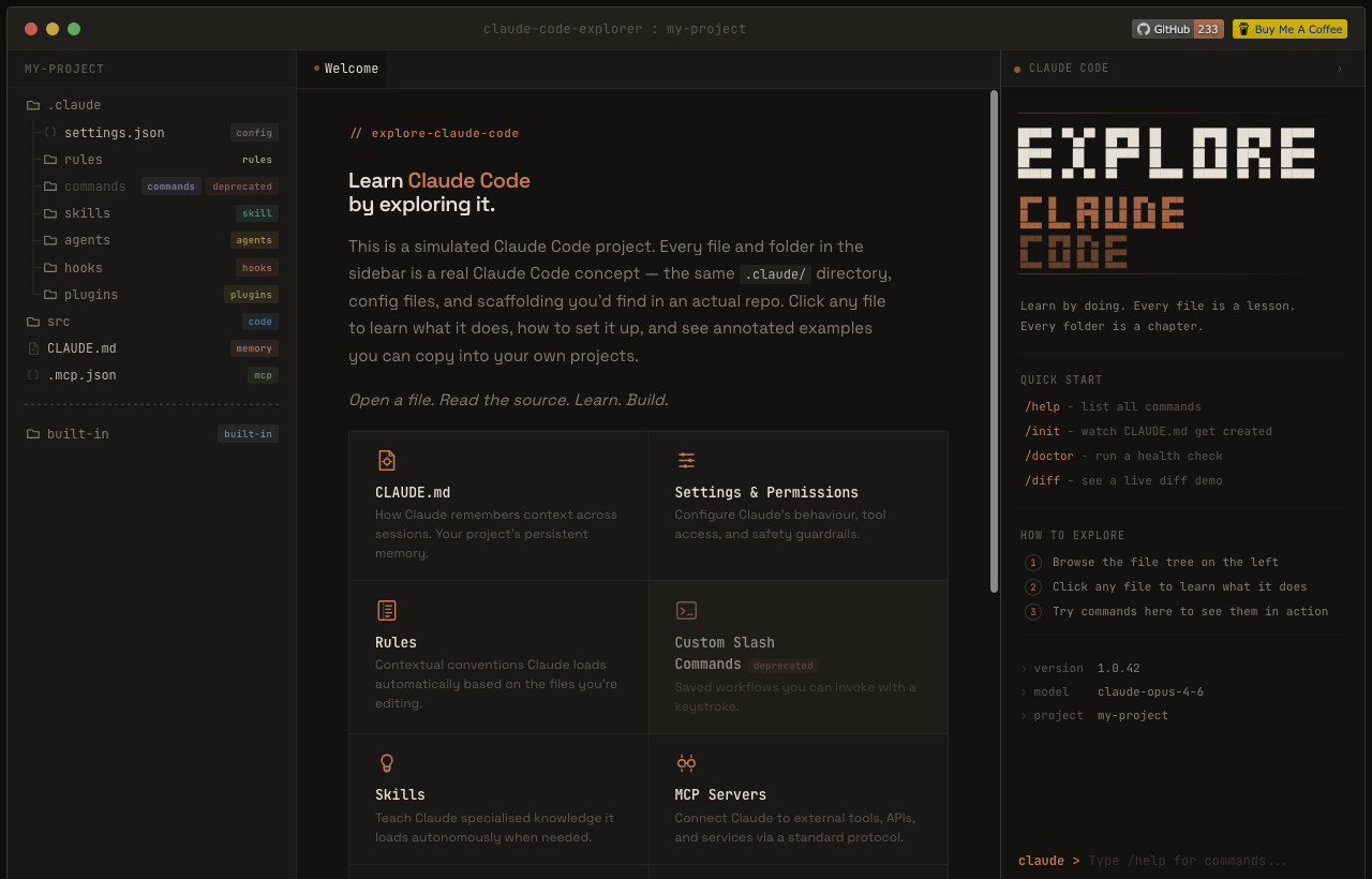 Explore Claude Code — مستكشف تفاعلي